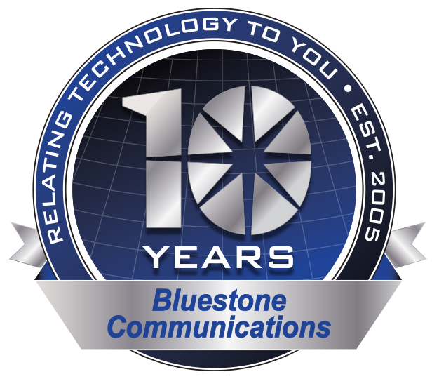 Bluestone Communications 10th Anniversary Logo