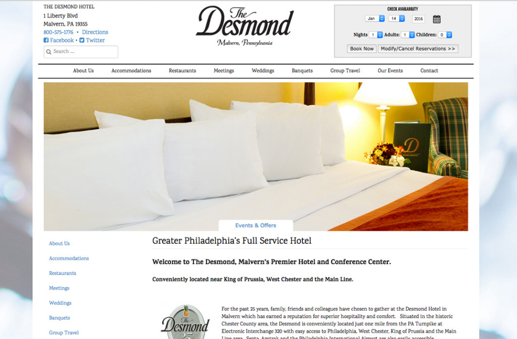 The Desmond Hotel Websites