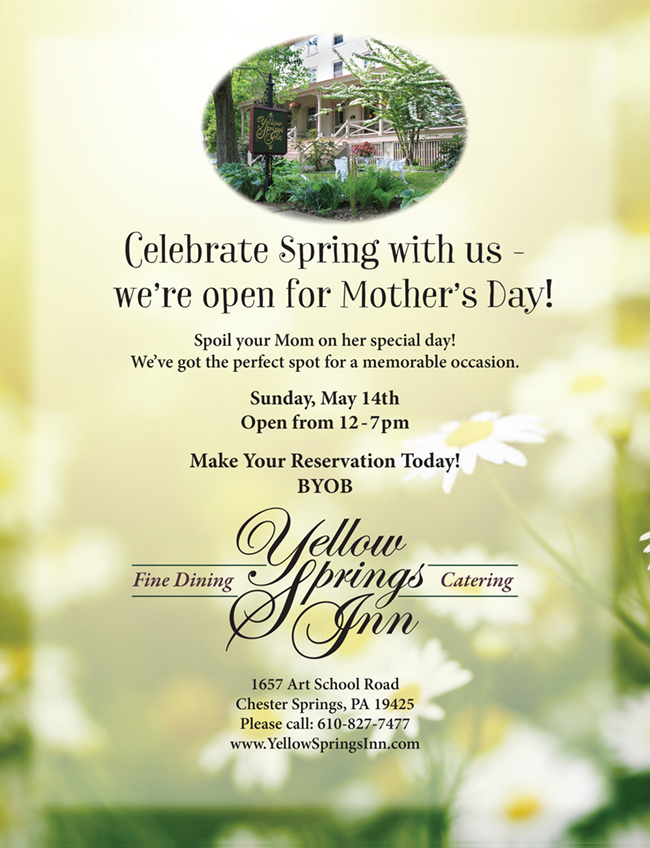 Yellow Springs Inn Mother’s Day Email Blast